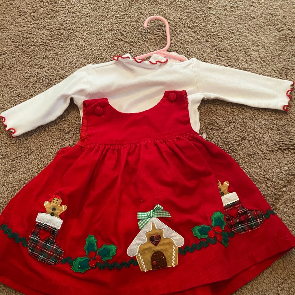 Baby girl Christmas dress and matching shirt